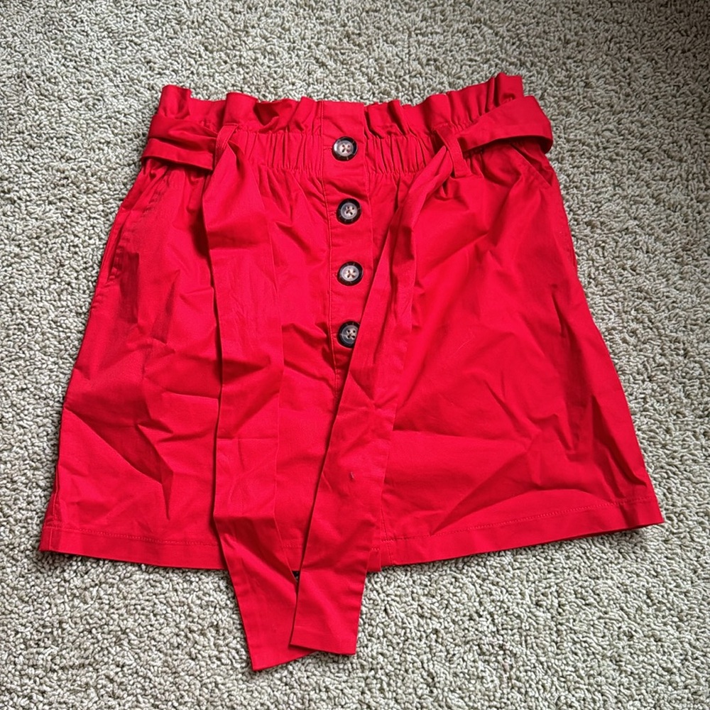 Forever 21 Red Button Up Skirt